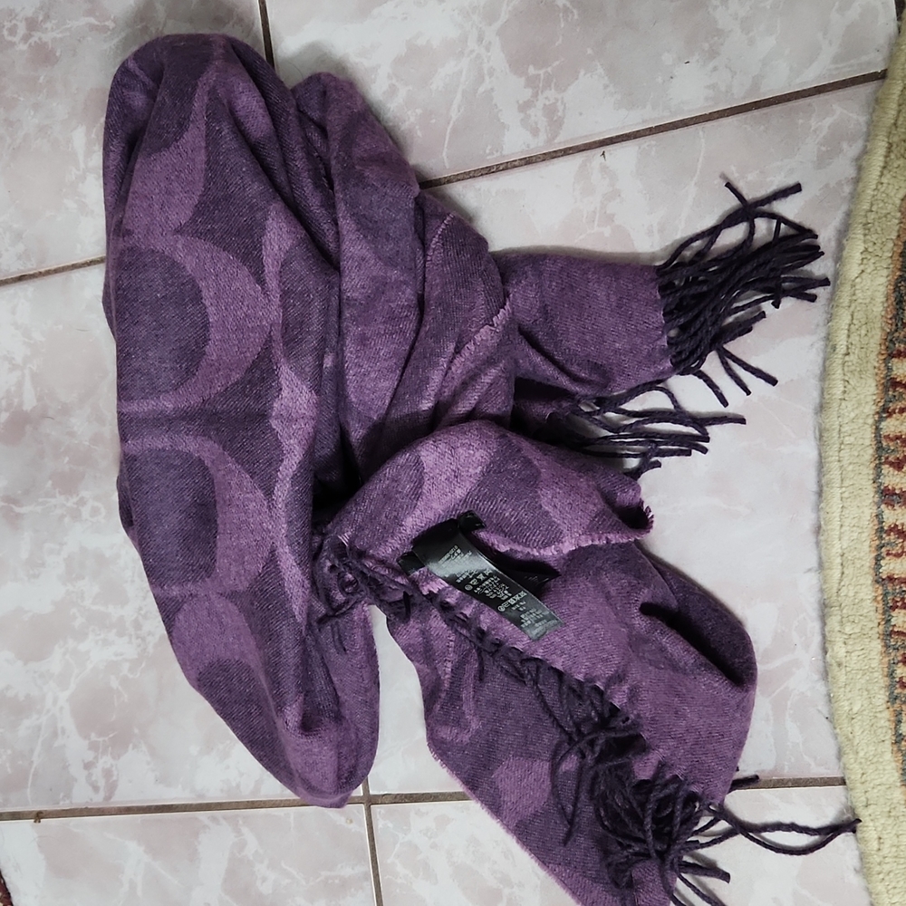 COACH Purple Scarf - Gorgeous wool,silk,angora,cashmere ITALY made like new